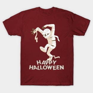 Mummy Scary and Spooky Happy Halloween Funny Graphic T-Shirt